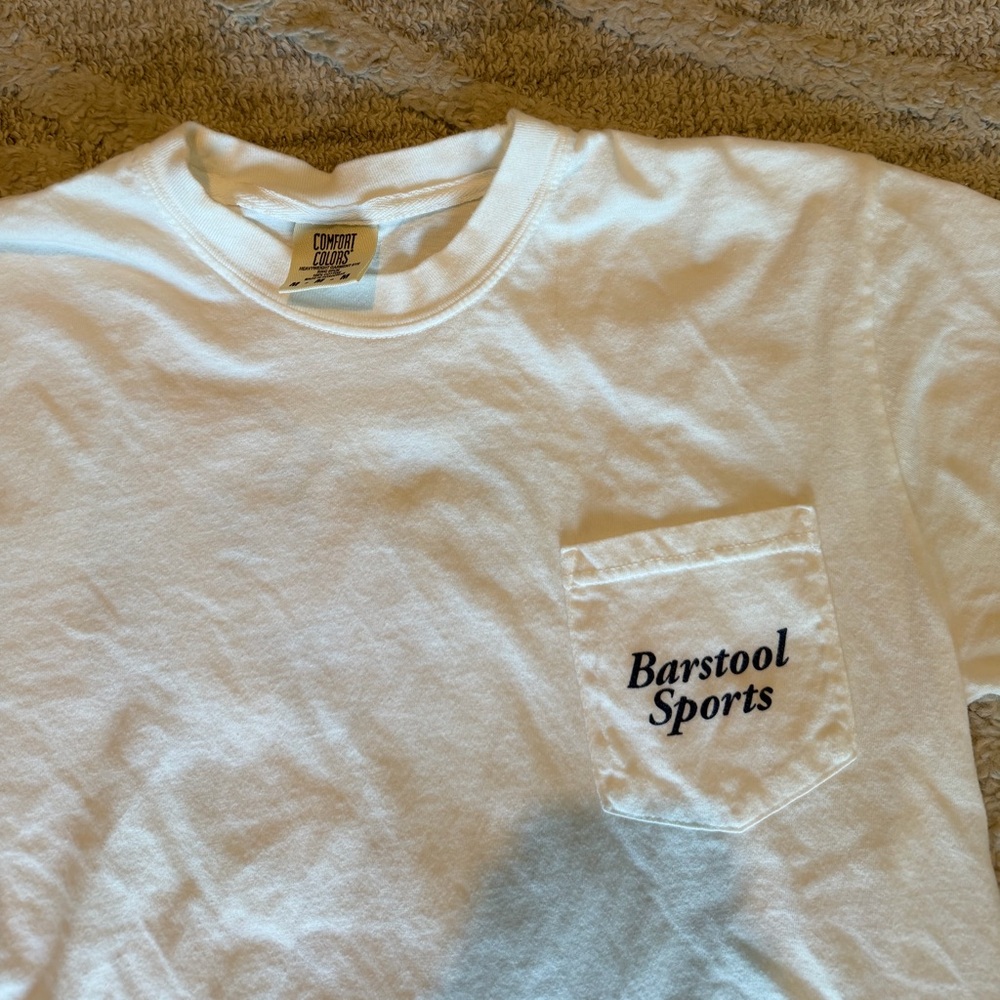 Barstool Sports Don’t Let Monday Ruin Your Sunday White Graphic Men's Shirt - Picture 3 of 4